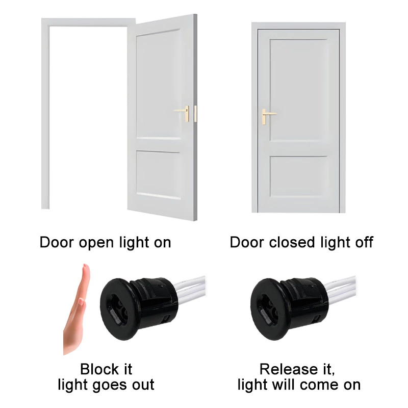 Wardrobe Single Door Control Sensor Switch(Black)