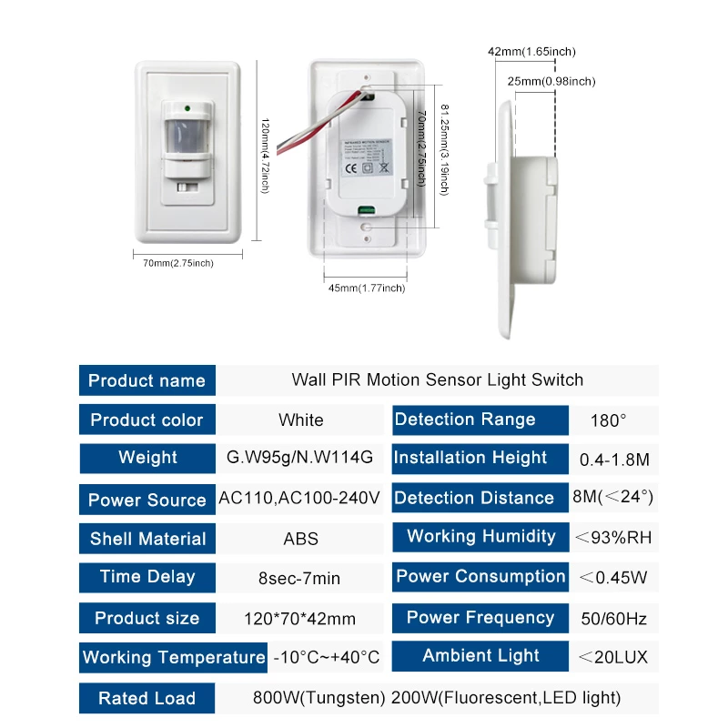 Wall-mounted Human Body Sensor Switch