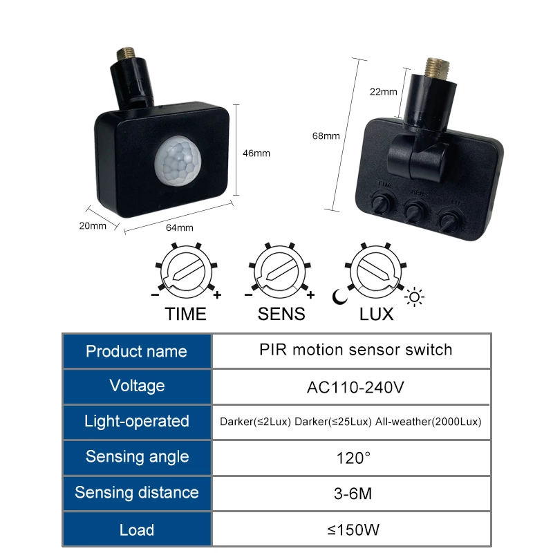 Pir Motion Sensor Switch（Human body sensing）