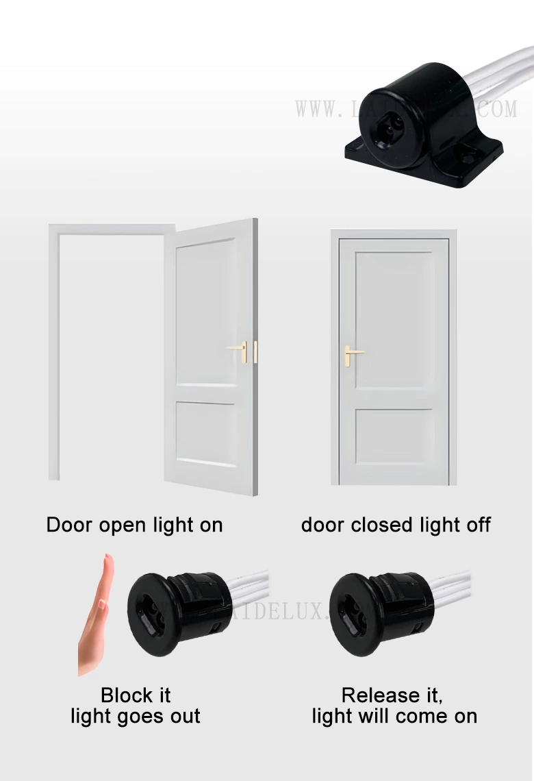 Wardrobe Single Door Control Sensor Switch(Black)