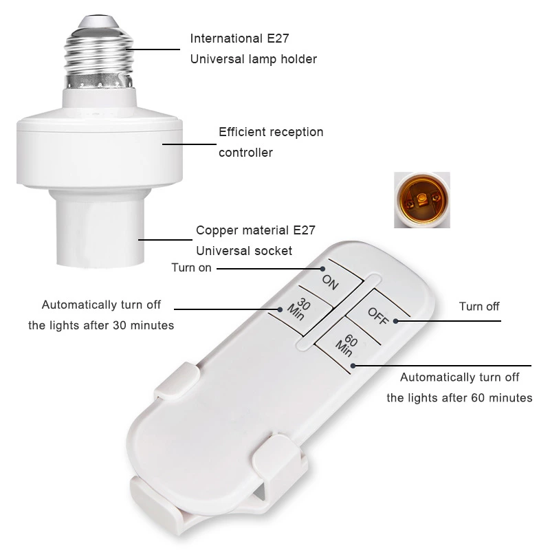 Wireless E27 Lamp Holder Switch