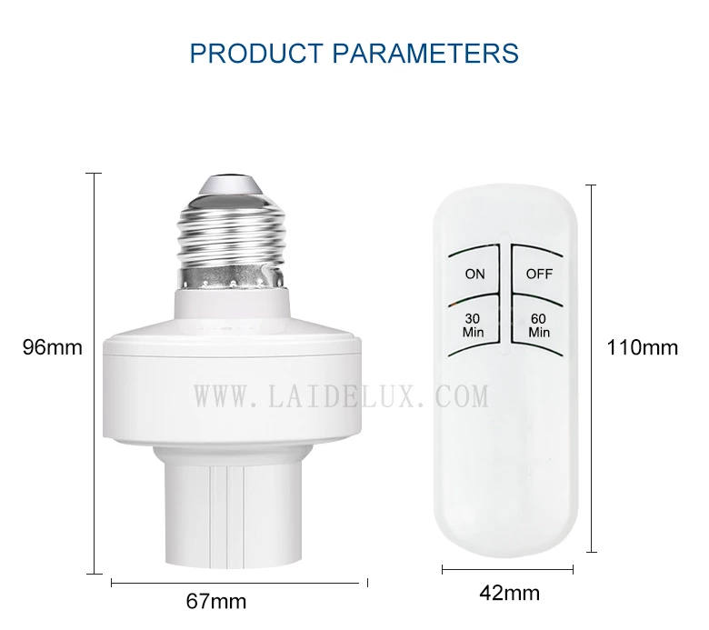 Wireless E27 Lamp Holder Switch