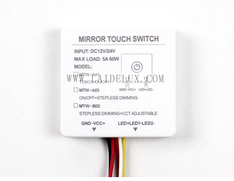 Three Color Single Control  Mirror Touch Switch