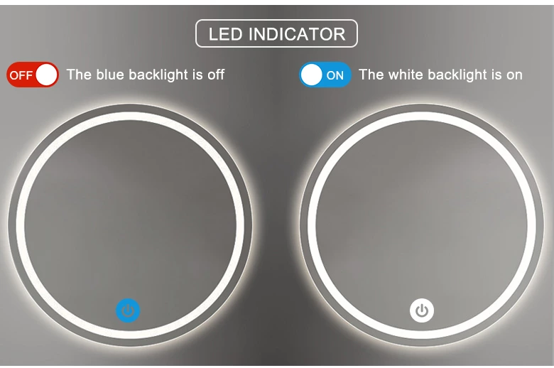 Three-color Mirror  Touch Switch