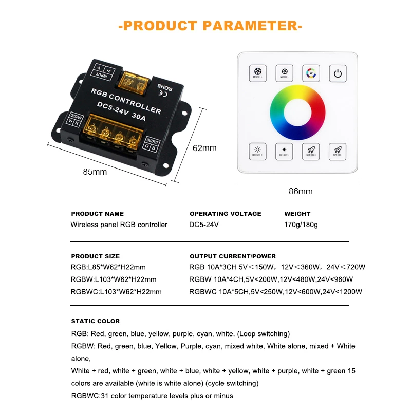 Wireless Panel Rgb Controller