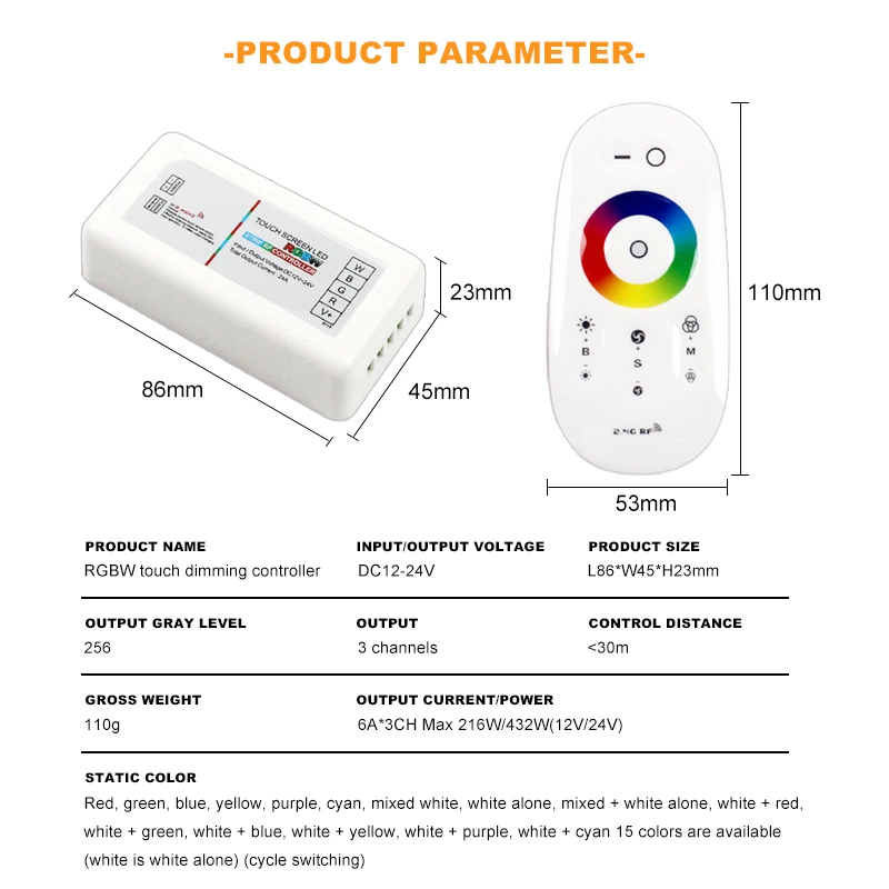 Rgbw Touch  Dimming Controller