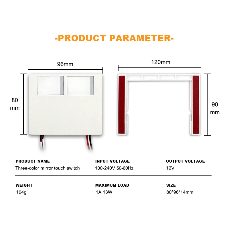 Three-color Mirror  Touch Switch