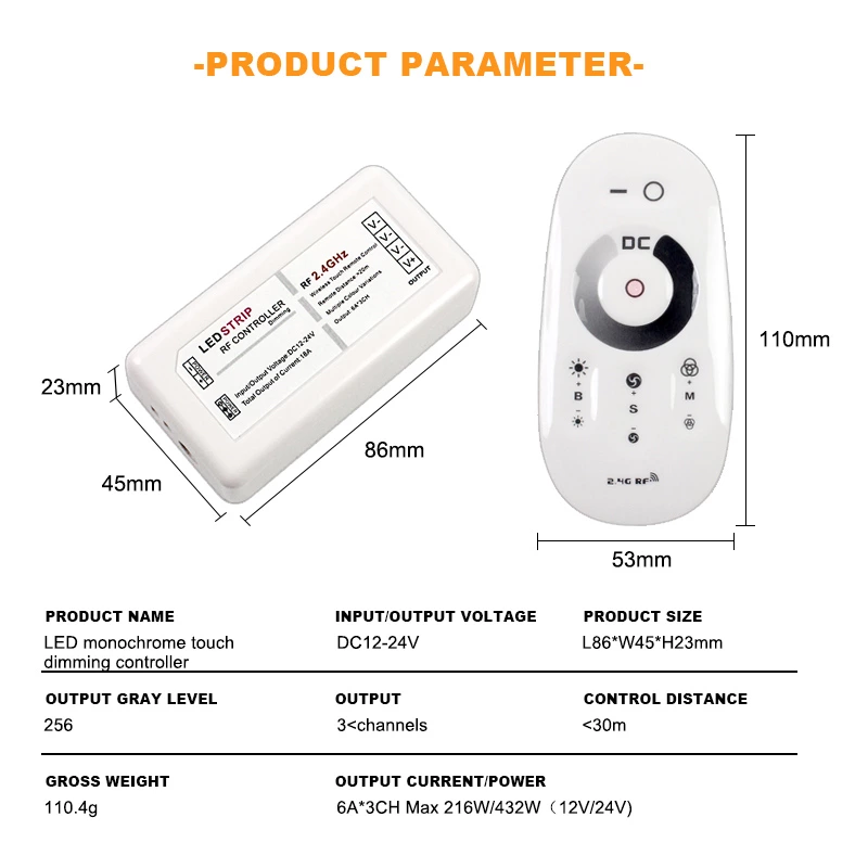 Led Monochrome  Touch Controller