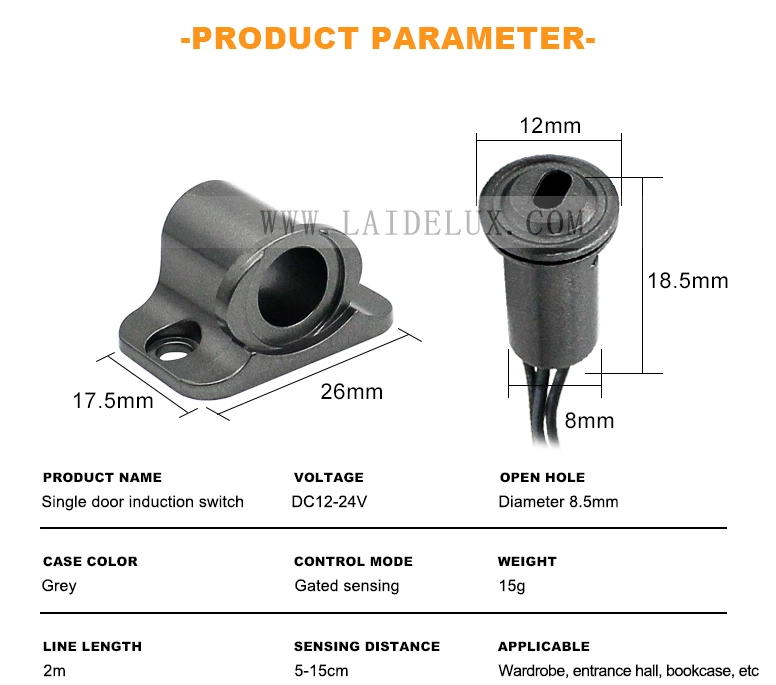8mm Single Door Sensor Switch