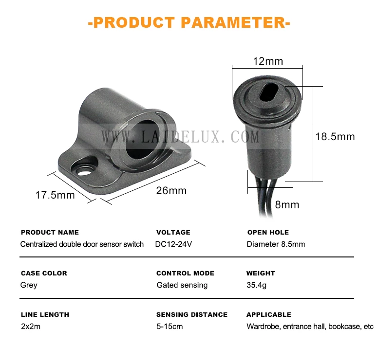 8mm Double Door Sensor Switch