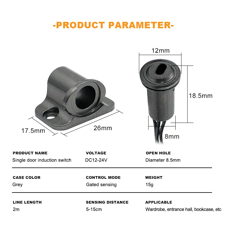 8mm Single Door Sensor Switch