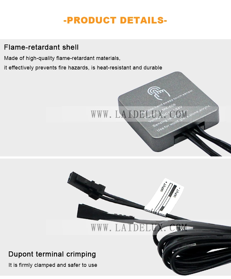 Square Wooden Partition Touch Dimming Sensor Switch