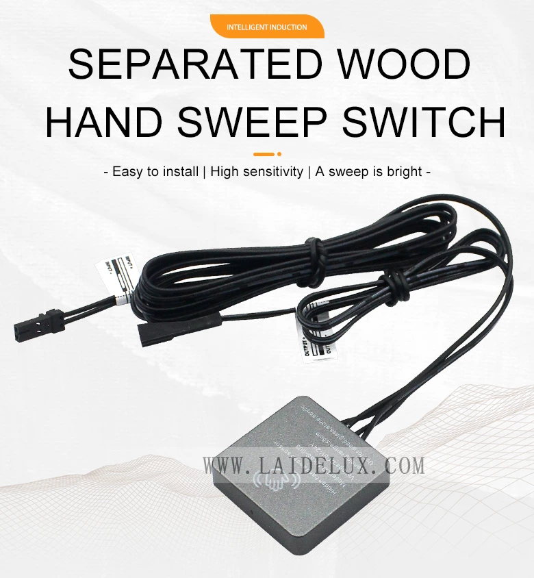 Square Wooden Board Hand Sweep IR Motion Sensor
