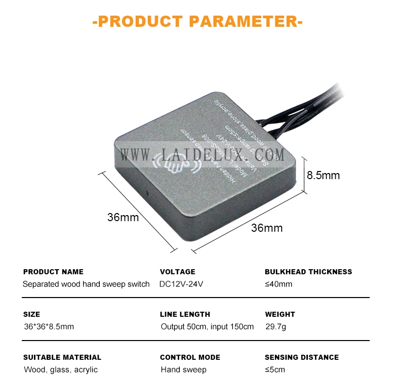 Square Wooden Board Hand Sweep IR Motion Sensor