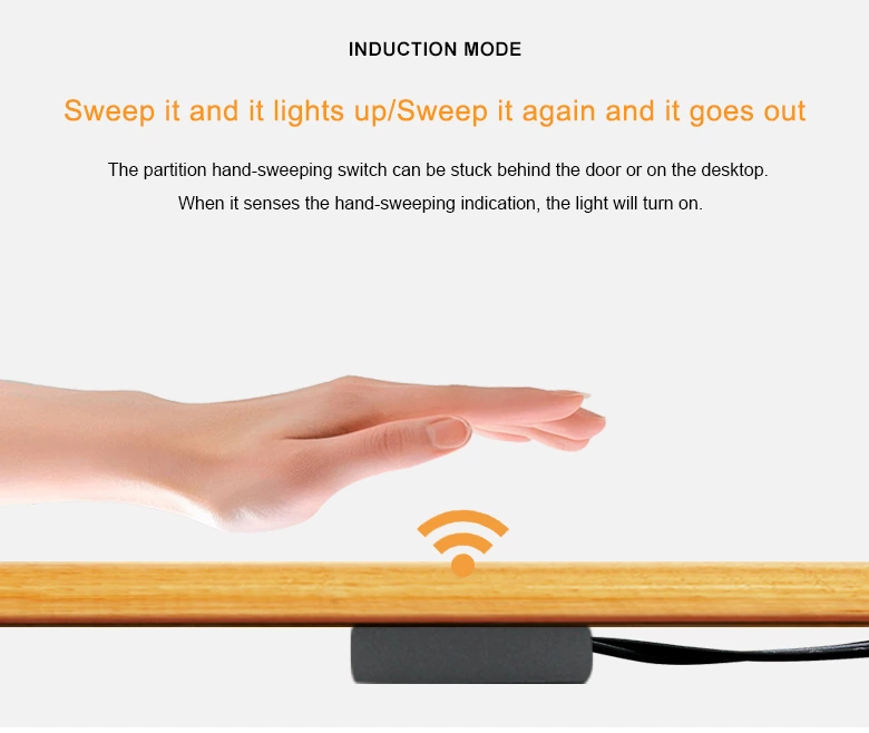 Square Wooden Board Hand Sweep IR Motion Sensor