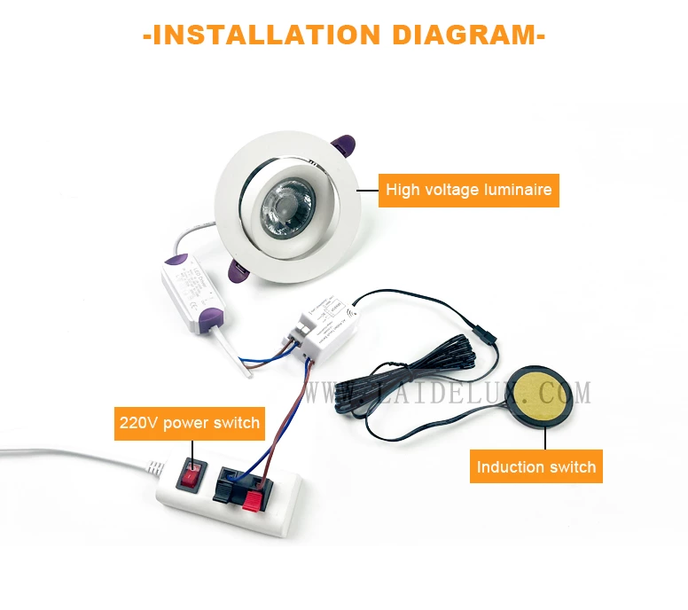 AC220V Wood Penetration Touch Dimming Sensor Switch