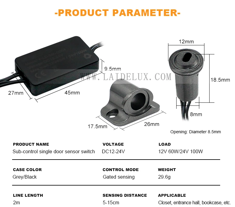 8mm Single Door Sensor Switch（Sub-control）