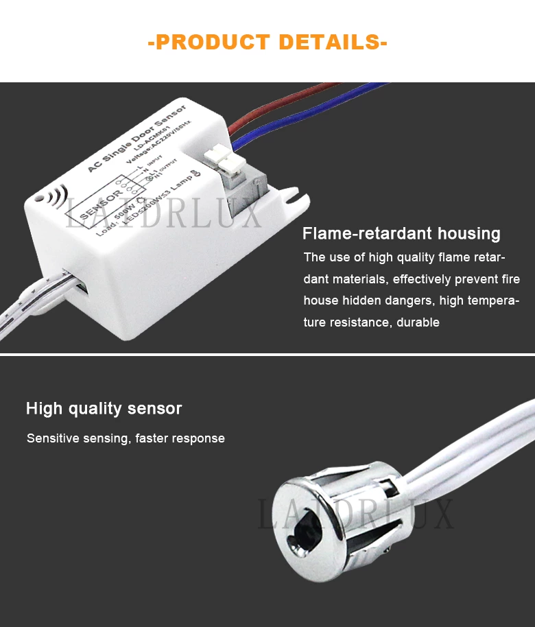 AC220V Single Door Sensor Switch（Detachable ）