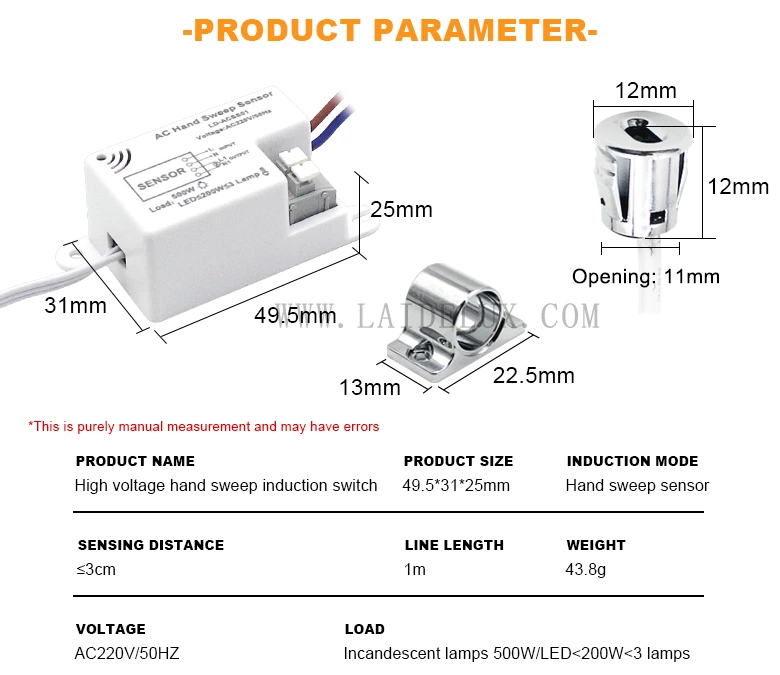 AC220V Hand Sweep IR Sensor Switch（Detachable ）