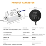 AC220V Wood Penetration Touch Dimming Sensor Switch