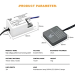 AC220V Wood Penetration Touch Dimming Sensor Switch（Square）