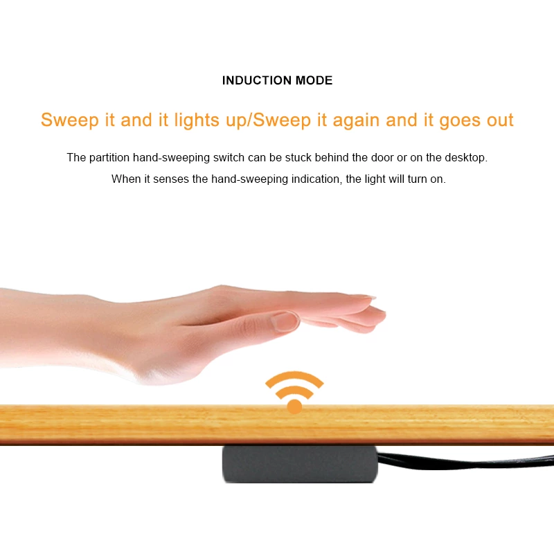 Square Wooden Board Hand Sweep IR Motion Sensor