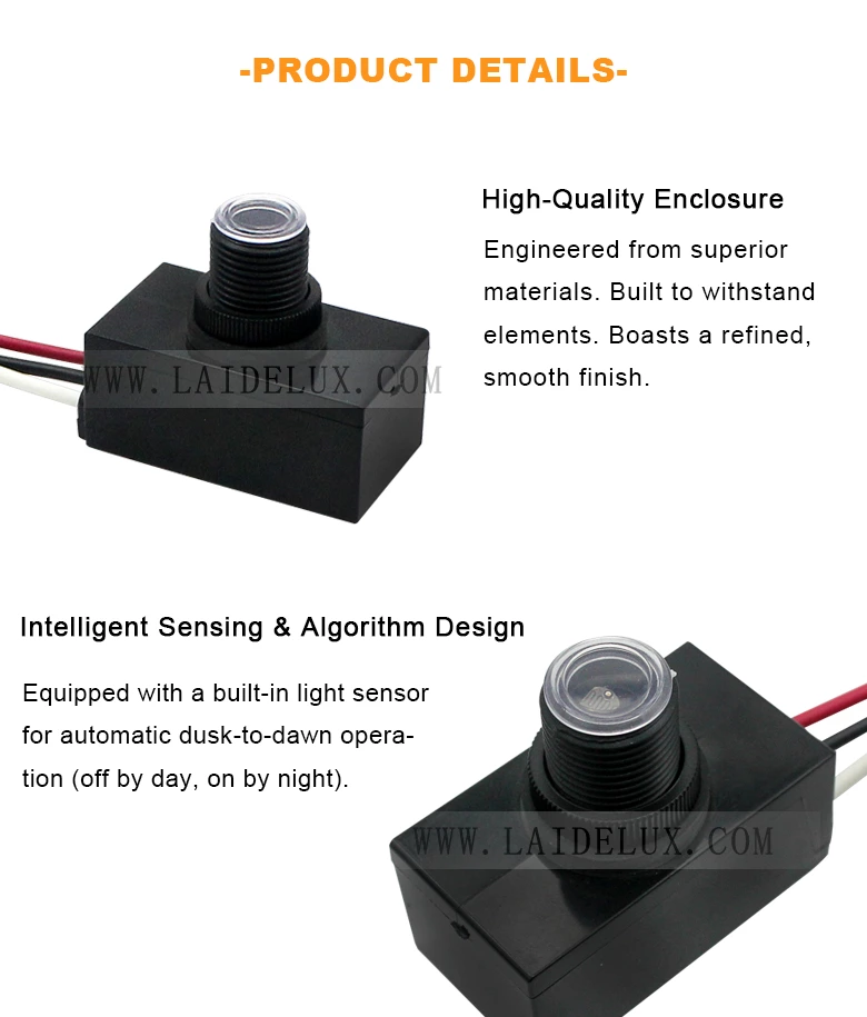 Dusk-to-Dawn Electronic Photocell Sensor Switch