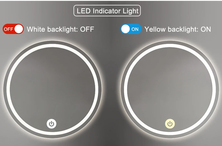 LED Mirror Touch Sensor Switch with US Plug（DoubleColor Without Defogging）