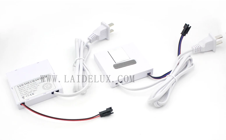 LED Mirror Touch Sensor Switch with US Plug（DoubleColor Without Defogging）