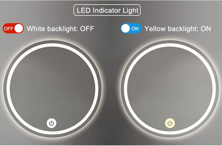 LED Mirror Touch Sensor Switch with US Plug（Single Color With Defogging）