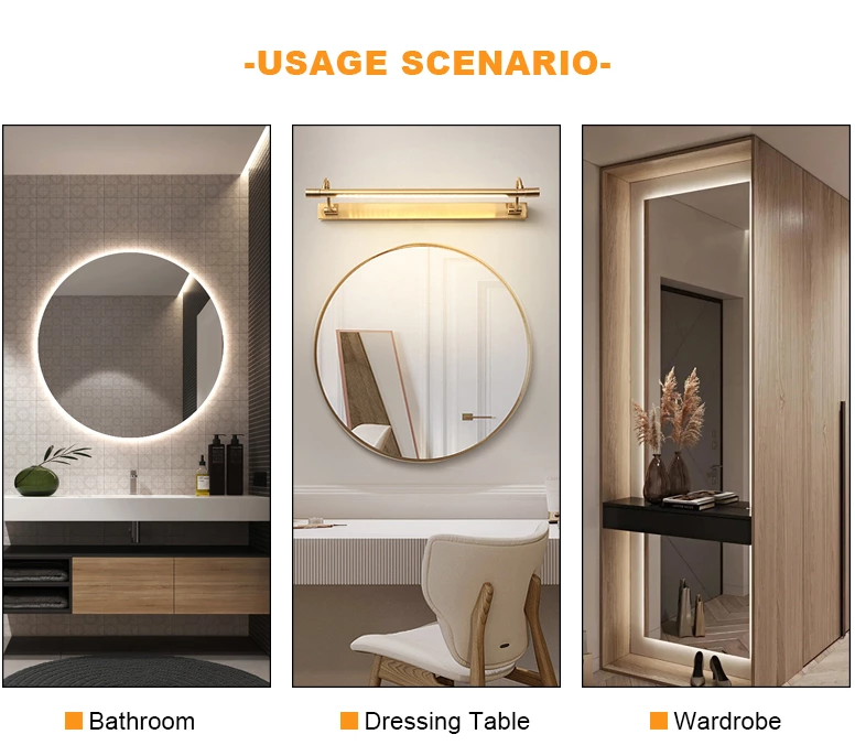 LED Mirror Touch Sensor Switch with US Plug（Single Color With Defogging）