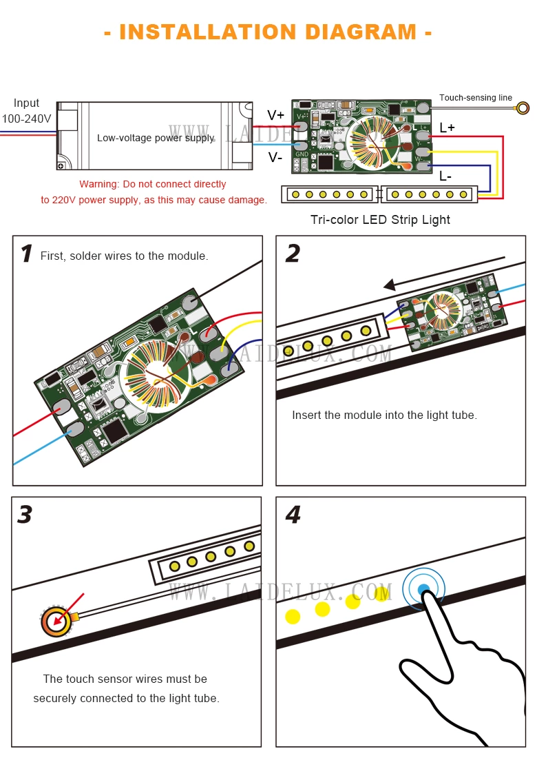 Built-in Double Color Touch Sensing Module