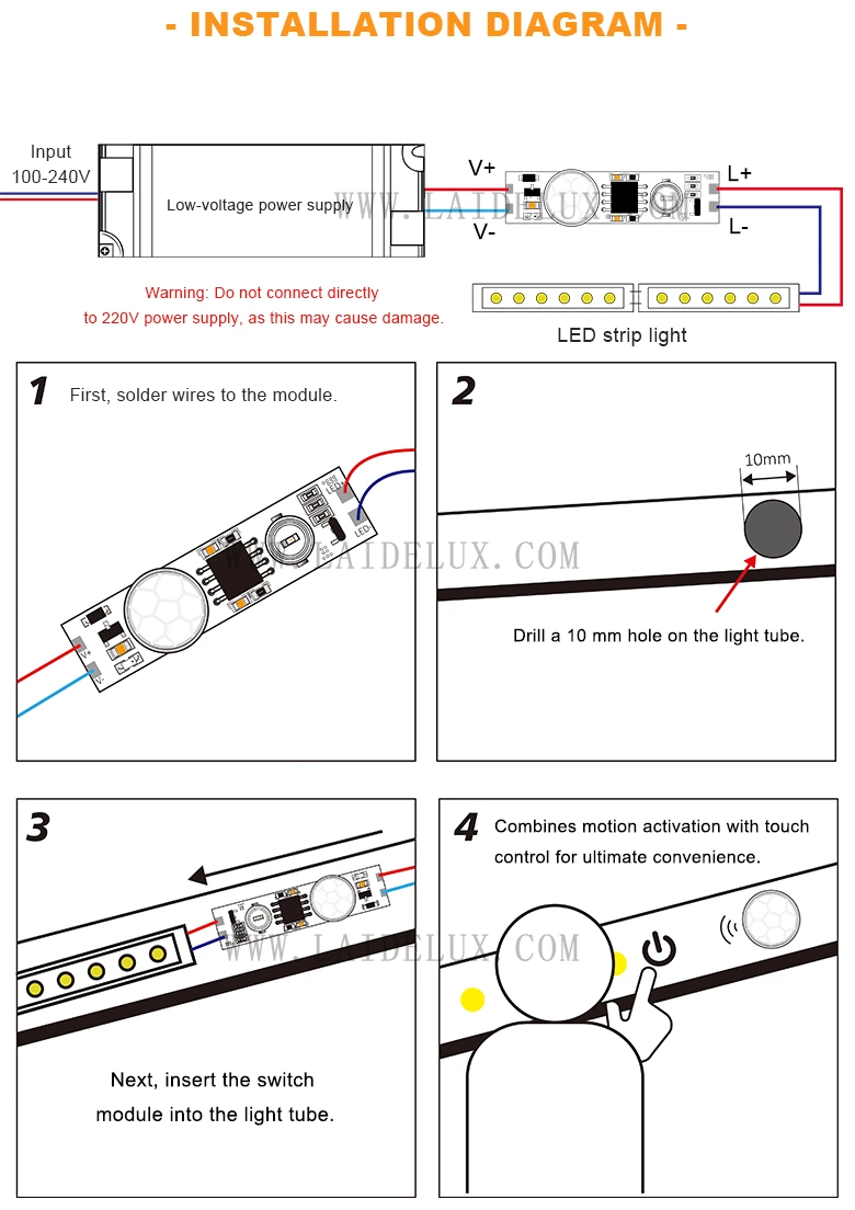 Built-in Integrated Dual-Mode Switch(Touch & Motion Sensing)