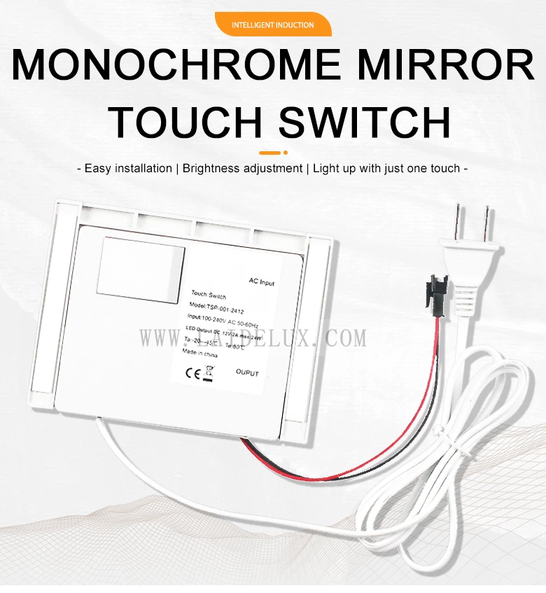Single Key Monochrome Mirror Light Touch Sensor Switch