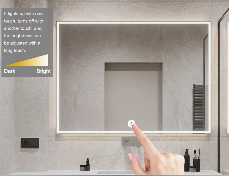 Single Key Monochrome Mirror Light Touch Sensor Switch