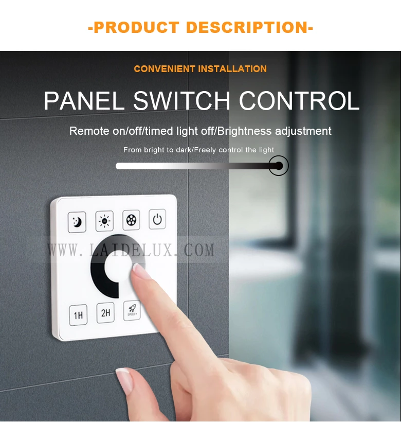 Single Color RF Wireless Full Touch Panel Dimmer