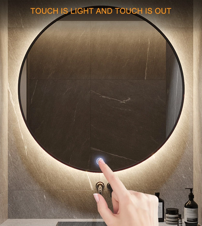 Three color single control mirror touch switch