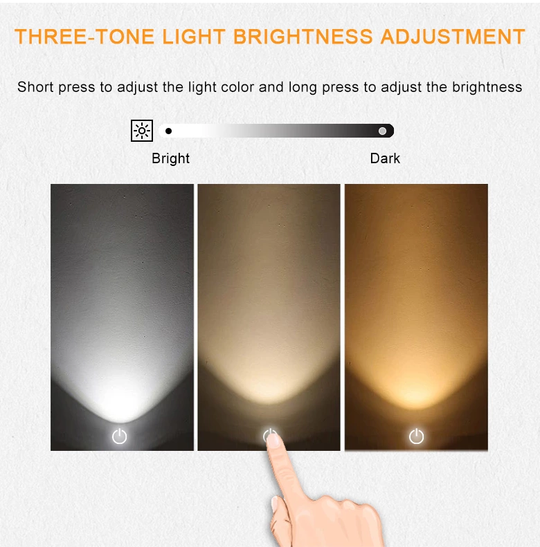 Three color single control mirror touch switch