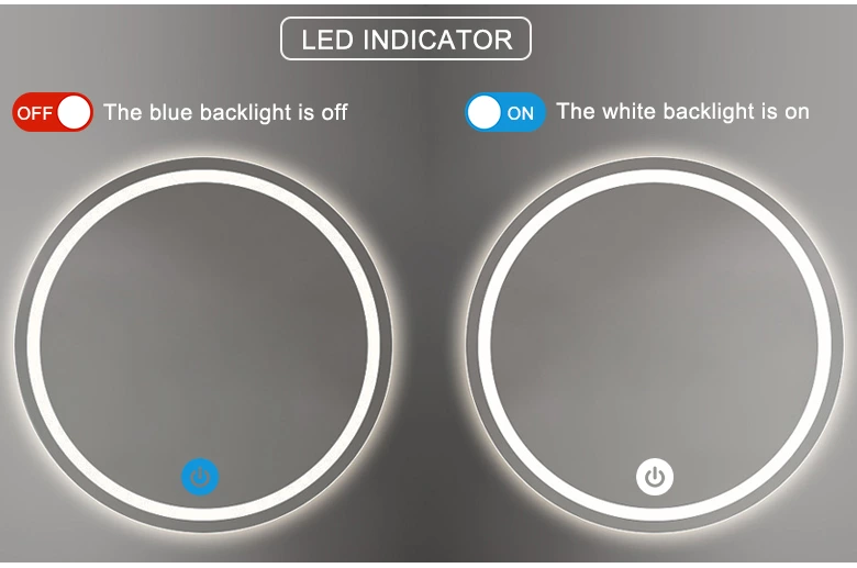 Three color single control mirror touch switch