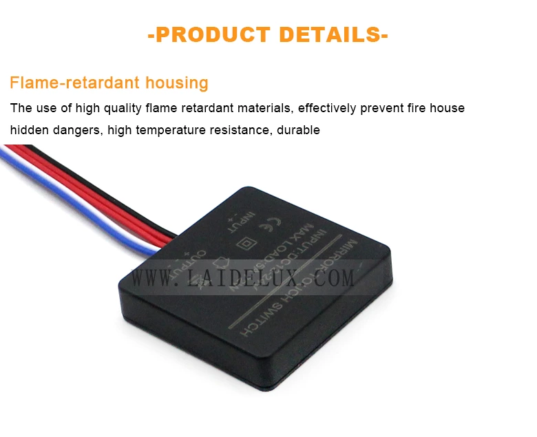 Three color single control mirror touch switch