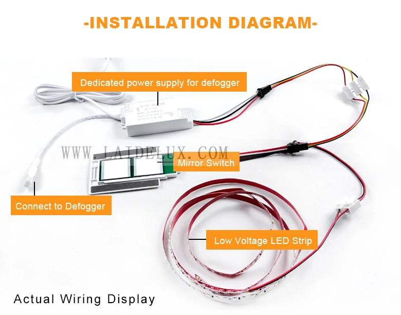 2-Button Single-Color Mirror Touch Switch (with Defogger)