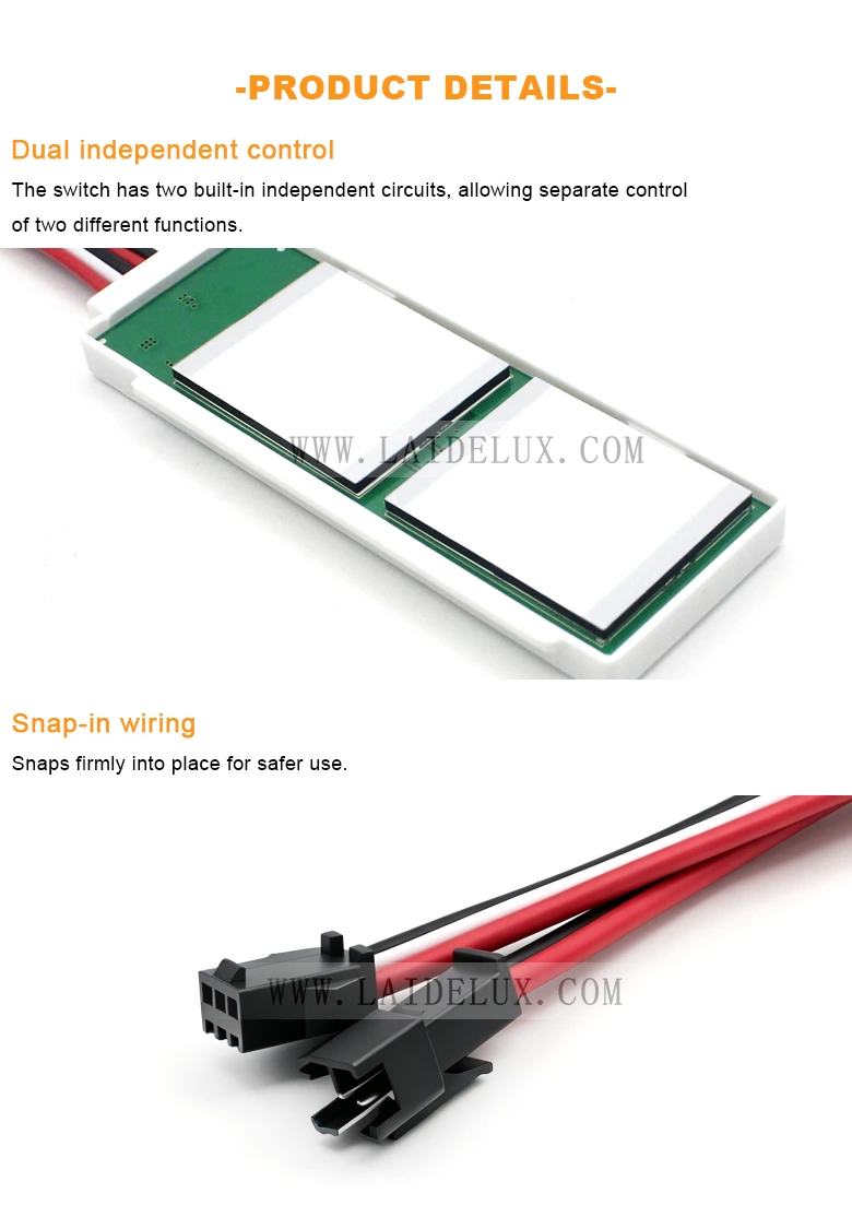 2-Button Single-Color Mirror Touch Switch (with Defogger)
