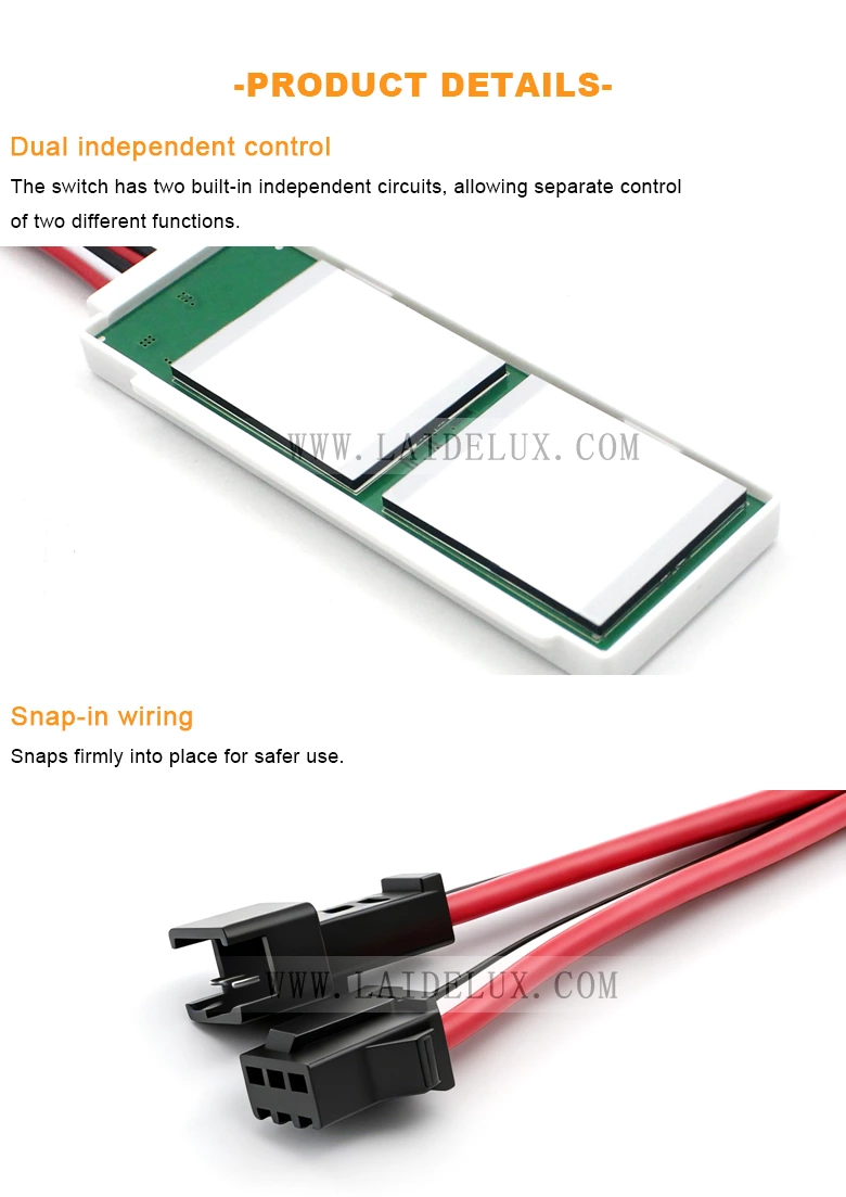 2-Button 3-Color Mirror Touch Switch (with Defogger)