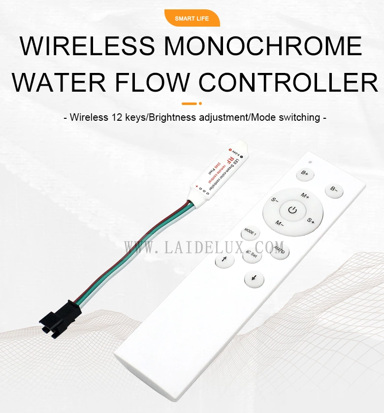 Wireless monochrome water flow controller