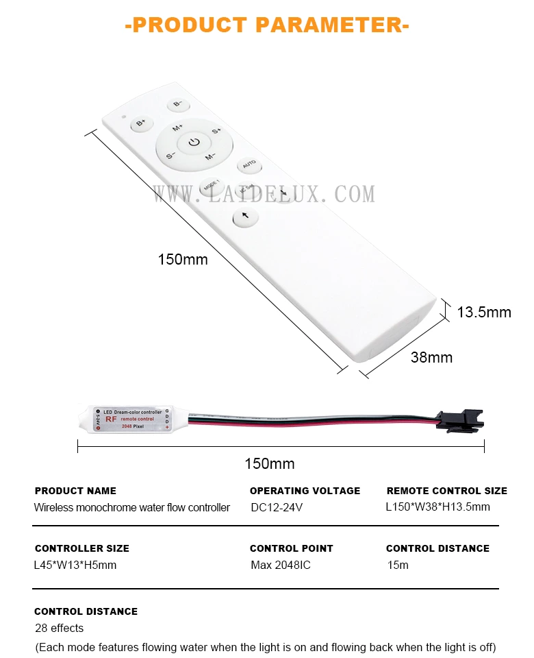 Wireless monochrome water flow controller