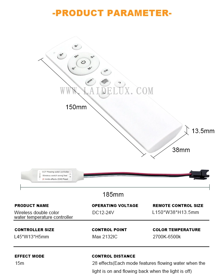 Wireless double color water flow controller