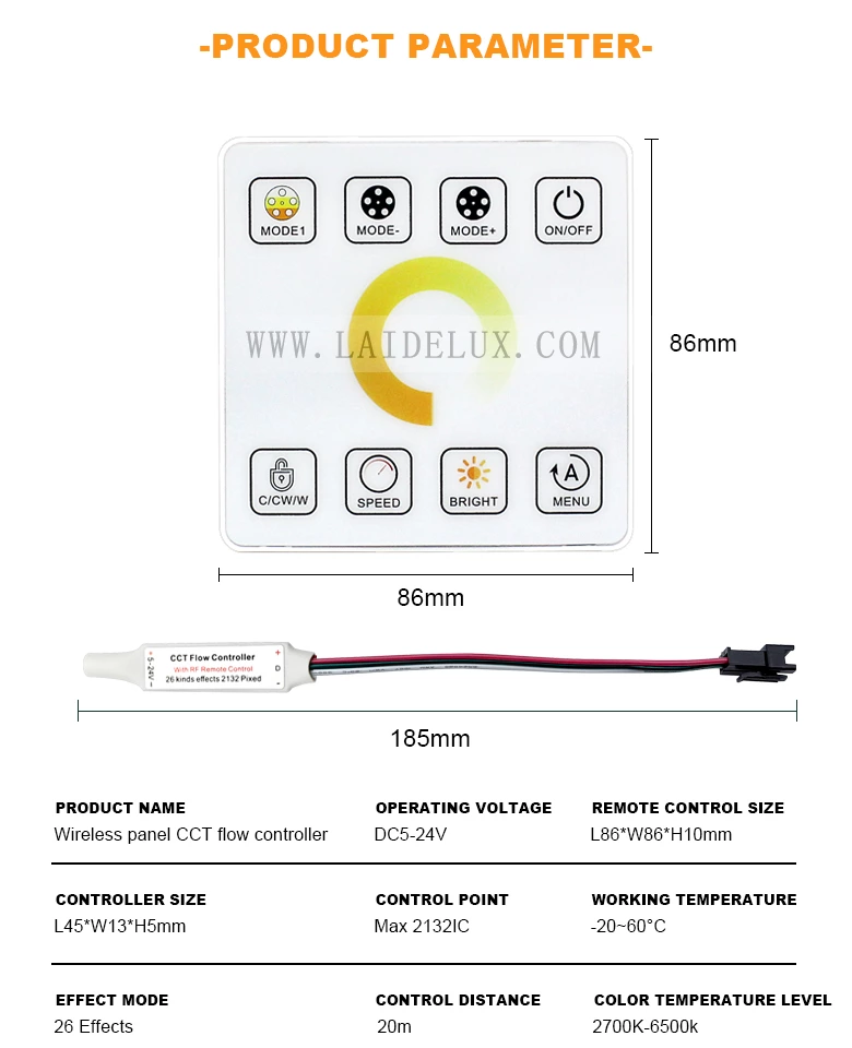 Wireless panel CCT flow controller