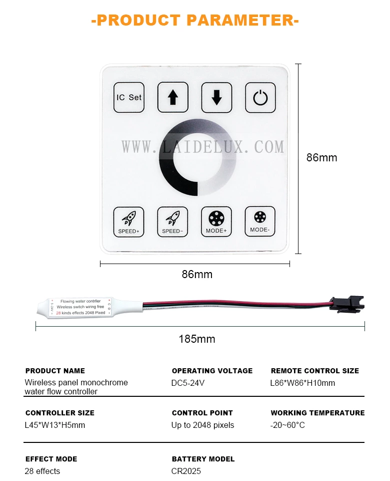 Wireless panel Ssingle color flow controller