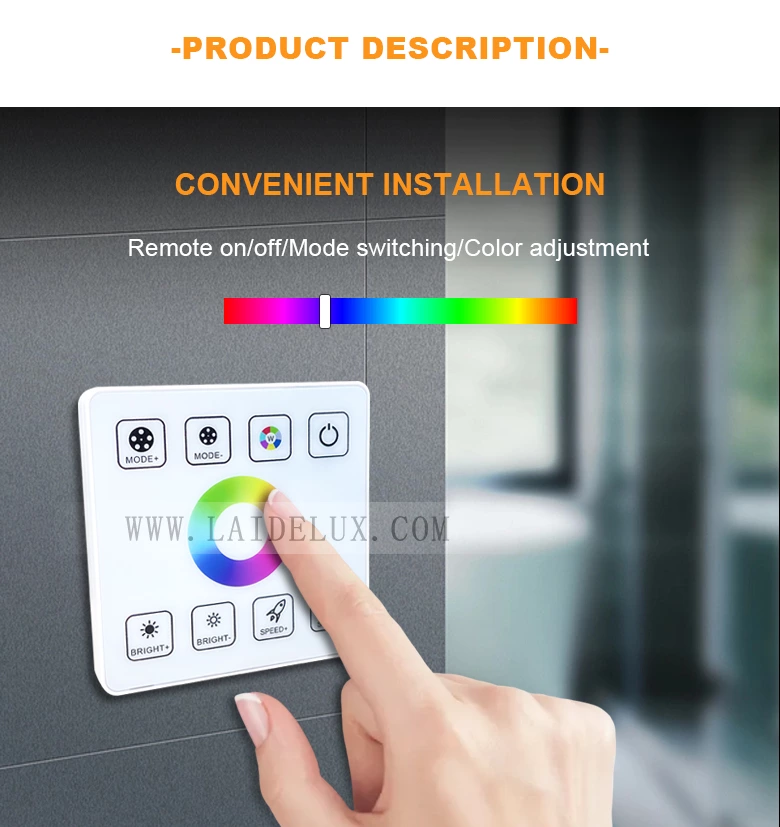 Wireless panel RGB water flow controller
