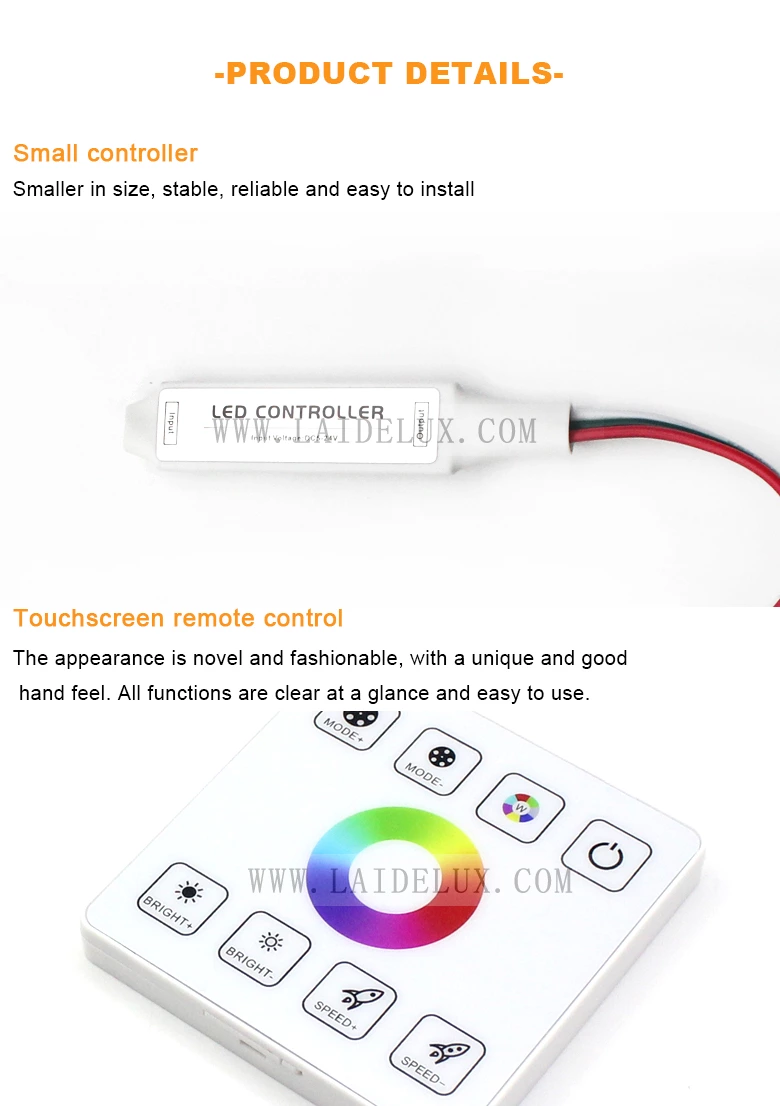 Wireless panel RGB water flow controller